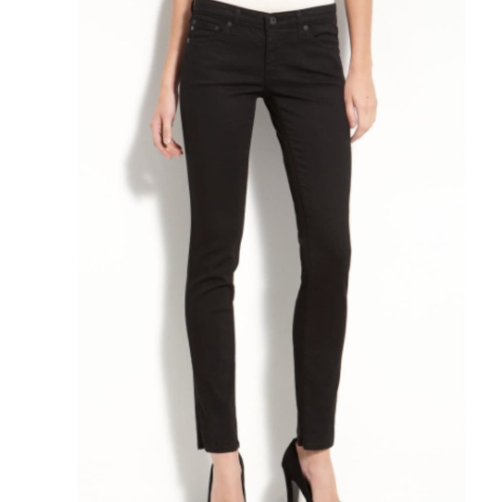 AG stilt COATED sexy BLACK JEANS 30 SKINNY